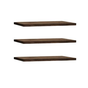 Decowood Pack 3 estanterías de madera maciza flotante nogal 200x3,2cm