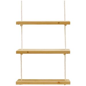 Decowood Estantería colgante de madera maciza y cuerda de esparto olivo 100cm