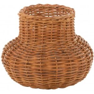 LANADECO Cesta forma jarron rattan amarillo miel H 40 cm