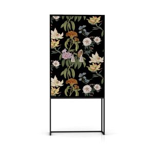 RNT by Really Nice Things Armario aparador 2 puertas MDF estampado floral negro