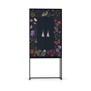 RNT by Really Nice Things Armario aparador 2 puertas MDF estampado floral verde y malva