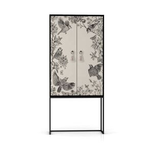 RNT by Really Nice Things Armario aparador 2 puertas MDF estampado blanco grisaceo y negro