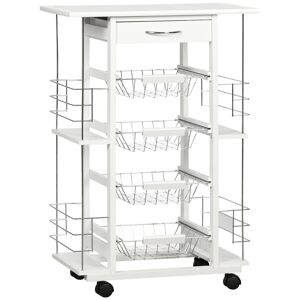 Homcom Carro de cocina color blanco 57 x 37 x 83 cm