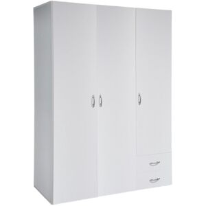 Home Heavenly Armario ropero 3 puertas abatibles + 2 cajones color blanco