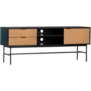 Klast Home Mueble tv de madera y metal negro 150 x 60 cm