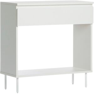 Klast Home Recibidor de madera y metal blanco 80 x 79 cm