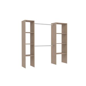 Concept Usine Vestuario de madera, 6 estantes , 2 armarios: 198x40x180