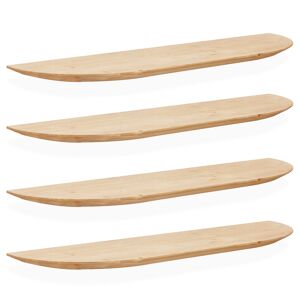 Decowood Pack 4 estanterías redondeadas de madera flotantes medio 200x3,2cm