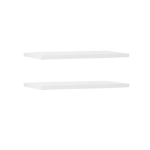 Decowood Pack 2 estanterías de madera maciza flotante blanco 160x3,2cm