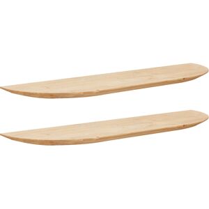 Decowood Pack 2 estanterías redondeadas de madera flotantes medio 160x3,2cm