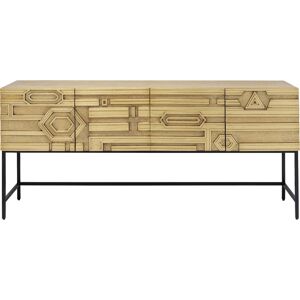 Kare Design Aparador de 4 puertas en acero dorado y negro 183x86cm