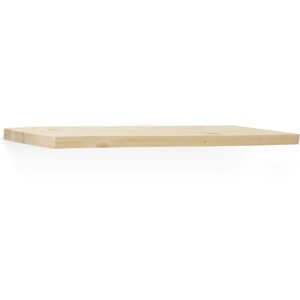 Decowood Estantería de madera maciza flotante acabado natural 140x3,2cm