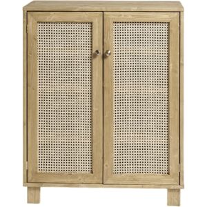 Hannun Mueble zapatero con puertas de mimbre natural de 120 cm