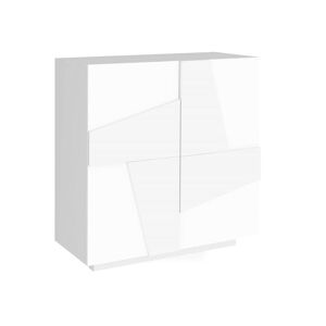 Dmora Zapatero efecto madera blanco brillante 110x38 cm