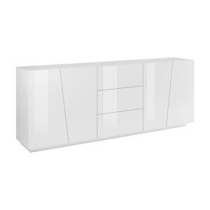 Dmora Aparador efecto madera blanco brillante 238x43 cm