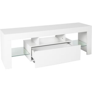 ML-Design Mueble de TV con luz LED mesa soporte base blanco módulo