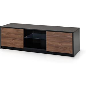 AQA DESIGN Mueble tv en melamina negra y nogal