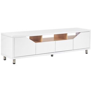 Beliani Mueble TV blanco madera clara 160 x 40 cm