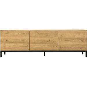 Mueble alto TV de madera de teca y metal 170 cm - Mobiliario de salón -  Tikamoon