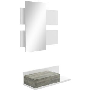 Homcom Muebles de pasillo color blanco 75 x 3.5 x 75 cm