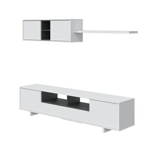 Hogar24 Mueble de salón para tv y módulo con balda blanco brillo y gris
