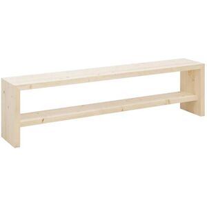 Decowood Banco zapatero de madera maciza en tono natural de 145x45cm