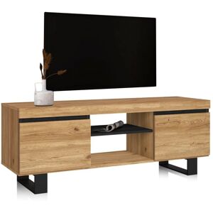 duehome Mueble tv ebos up 140 melamina, roble, 140 x 53 x 40