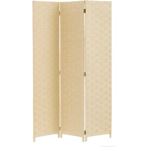 LOLAhome Biombo de madera beige plegable de 175x120 cm