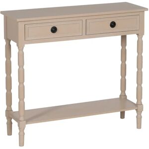 LOLAhome Consola cabriolé con 2 cajones beige de madera de 90x30x81 cm