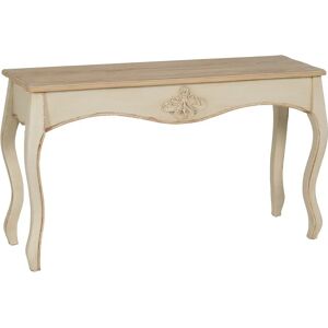 LOLAhome Consola cabriolé beige y natural de madera de 135x43x77 cm