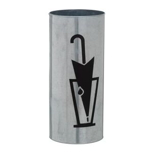 LOLAhome Paragüero con impresión de paraguas de zinc galvanizado plateado de Ø 20x46 cm