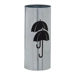LOLAhome Paragüero con impresión de paraguas de zinc galvanizado plateado de Ø 20x46 cm