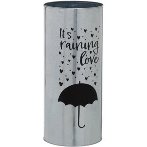 LOLAhome Paragüero con impresión de lluvia de zinc galvanizado plateado de Ø 20x46 cm