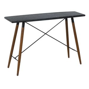 LOLAhome Consola de diseño cruceta negro y natural de metal y madera de 120x38x81 cm