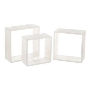 LOLAhome Set de 3 estantes cubo de madera blancos