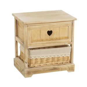 LOLAhome Cajonera beige de madera con 2 cajones de 41x40x29 cm