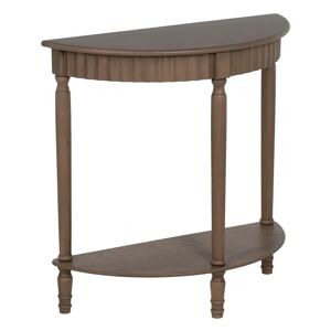 LOLAhome Consola semicircular con estante marrón de madera de 71x30x71 cm