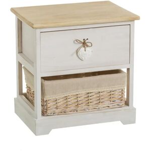 LOLAhome Cajonera beige de madera con 2 cajones de 41x40x29 cm