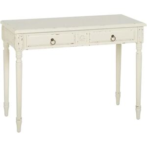 LOLAhome Consola tallada rozada blanco roto de madera de 100x45x76 cm