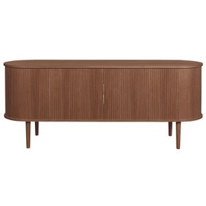 Miliboo Aparador vintage de madera oscura con 2 puertas correderas 160 cm EPIC