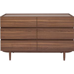 Miliboo Cómoda de 6 cajones de madera oscura 120 cm SANAA