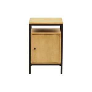 Miliboo Mueble de almacenaje para escritorio de madera de mango y metal negro OPIUM