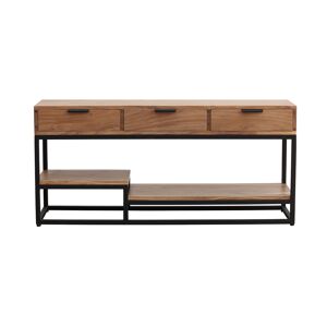 Miliboo Mueble TV de acacia maciza y metal 115 cm WARREN