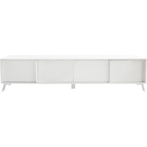 Miliboo Mueble TV de diseño con acabado blanco brillante 205 cm NEMA