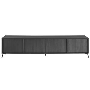 Miliboo Mueble TV de diseño con acabado negro mate 205 cm NEMA