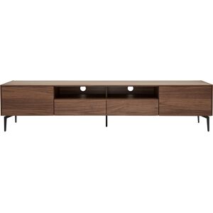 Miliboo Mueble TV de diseño de contrachapado de nogal 200 cm BLISS