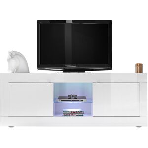 Miliboo Mueble TV moderno lacado blanco 180cm LATTE