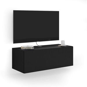 Mobili Fiver Mueble TV suspendido Easy con puerta hacia abajo, color madera negra