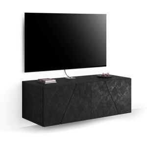 Mobili Fiver Mueble TV suspendido Emma con puerta abatible, color cemento negro