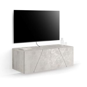 Mobili Fiver Mueble TV suspendido Emma con puerta abatible, color cemento gris